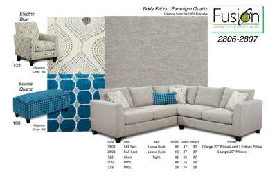 Image for Paradigm Quartz Electric Blue Ottoman