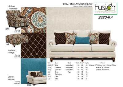 Image for Anna White Linen Anna White Linen Sofa