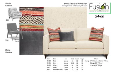 Image for Cecile Linen Cecile Linen Sofa