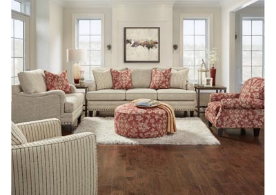 Image for Longevity Muslin Bedoya Pepper Ottoman