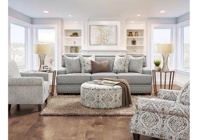 Image for Moore Metal Silver Rust Ottoman