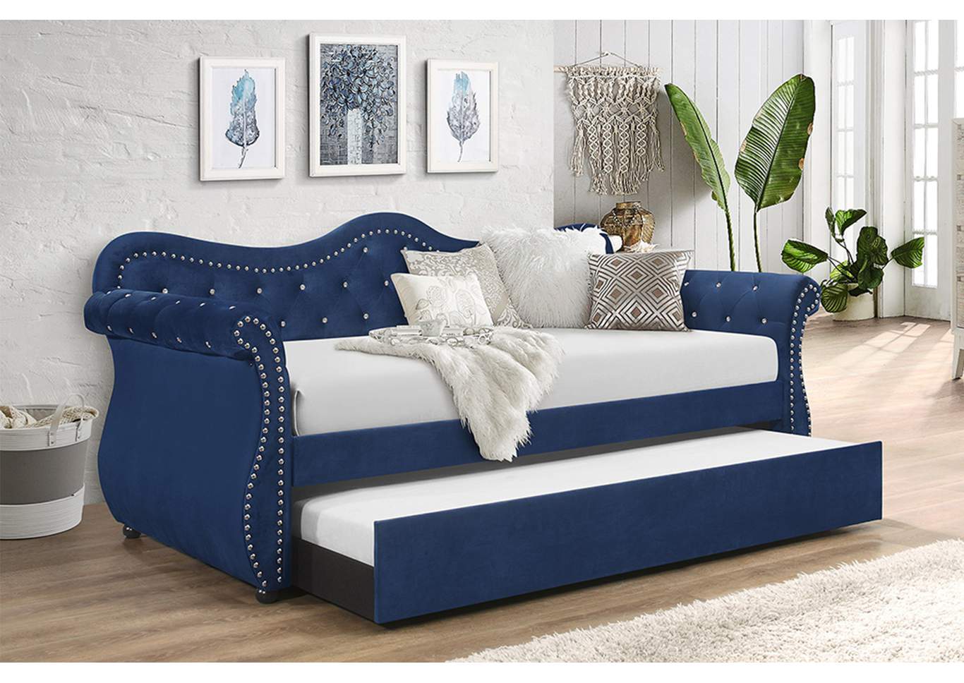 Blue Day Bed,Galaxy Home Furniture