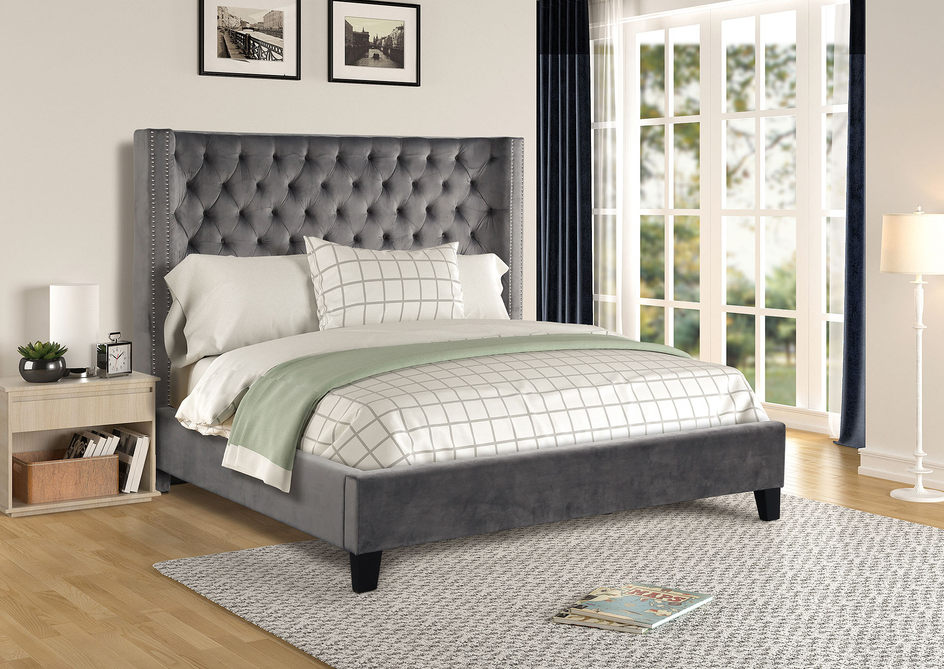 Allen Gray Queen Bed,Galaxy Home Furniture