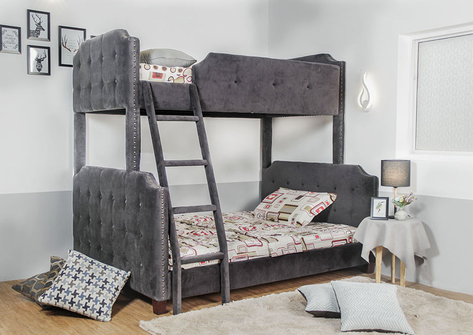 Coby Gray Bunk Bed,Galaxy Home Furniture