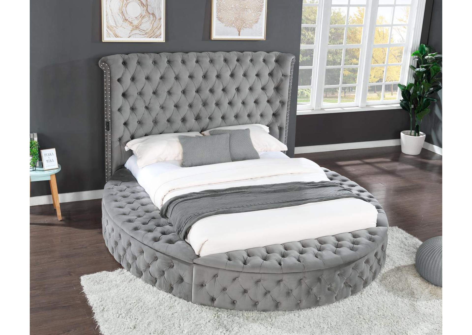 Queen Upholstered Bed,Galaxy Home Furniture