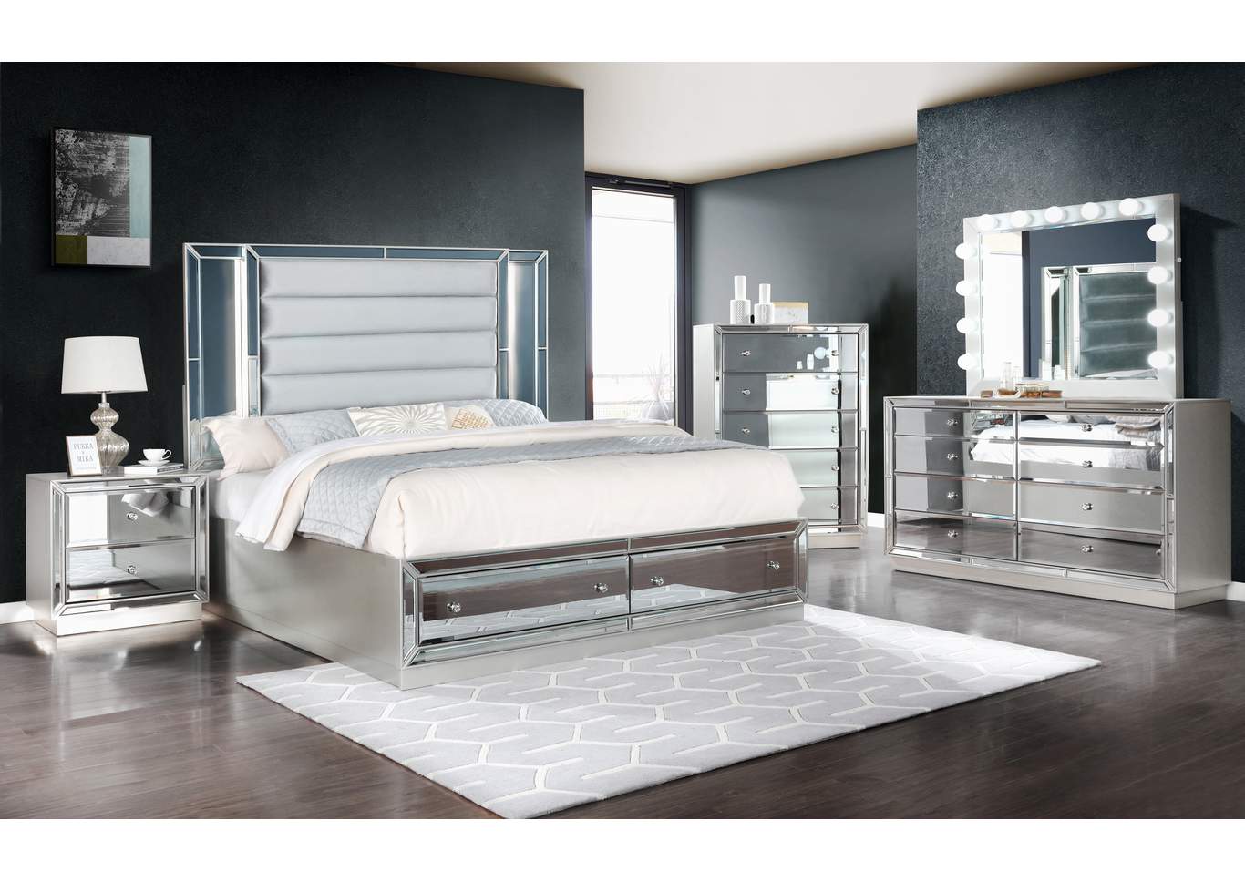 Queen 5 Piece Bedroom Set,Galaxy Home Furniture