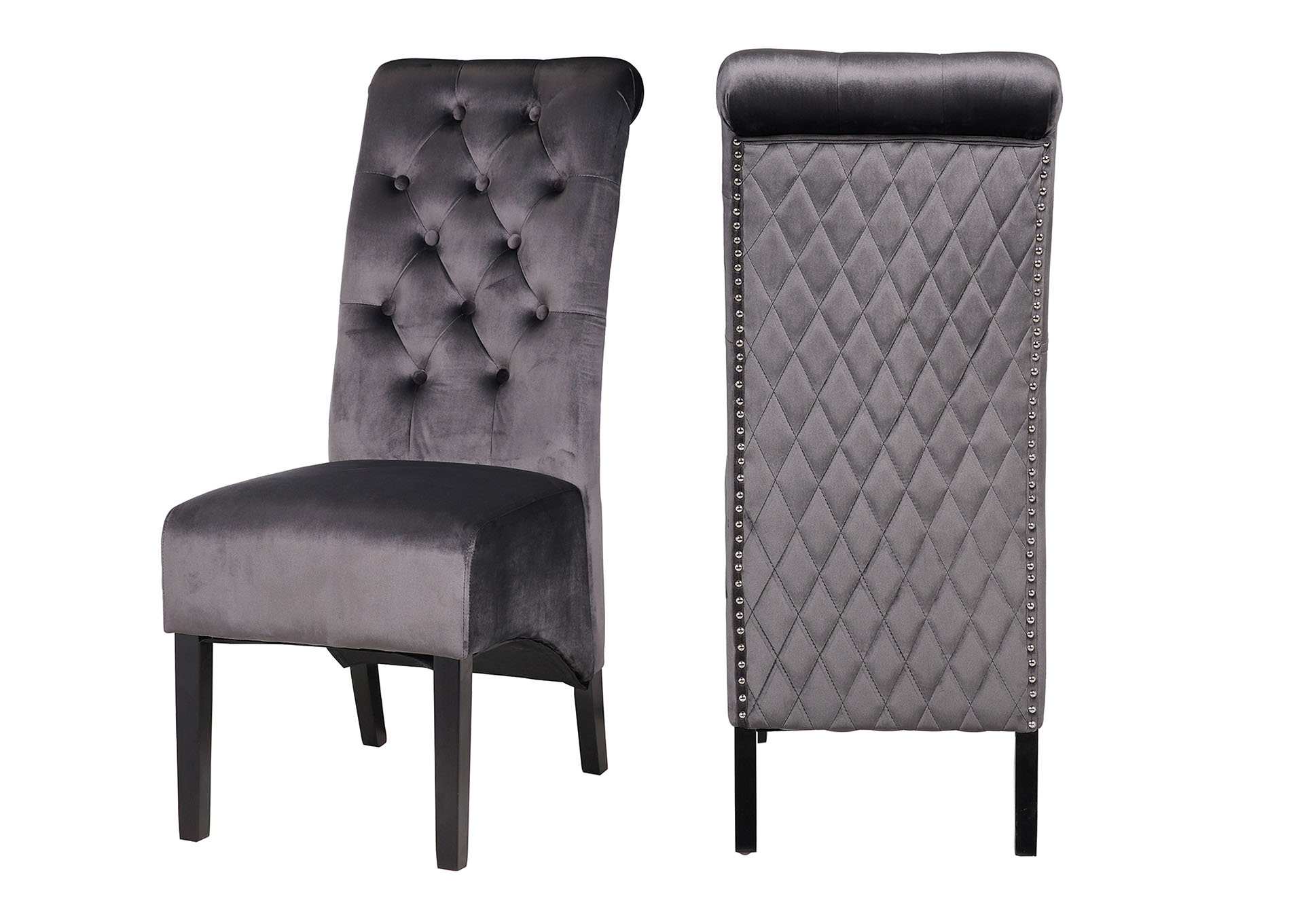 Lucy Dark Gray Accent chairs / dining chairs,Galaxy Home Furniture