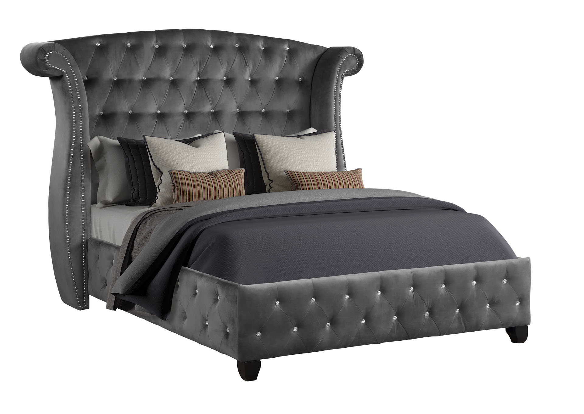 King Upholstered Bed,Galaxy Home Furniture