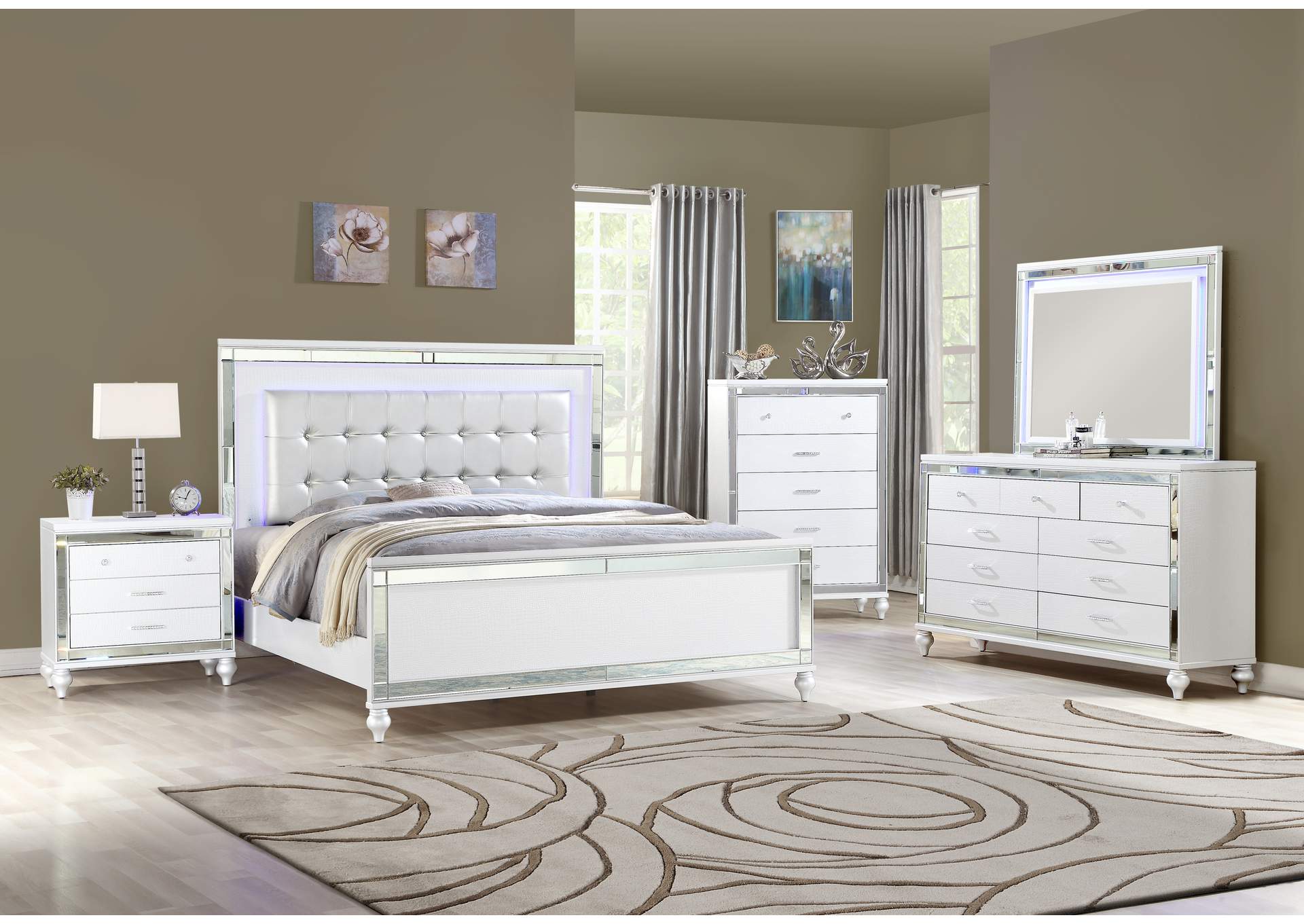 Sterling White Full Bed,Galaxy Home Furniture