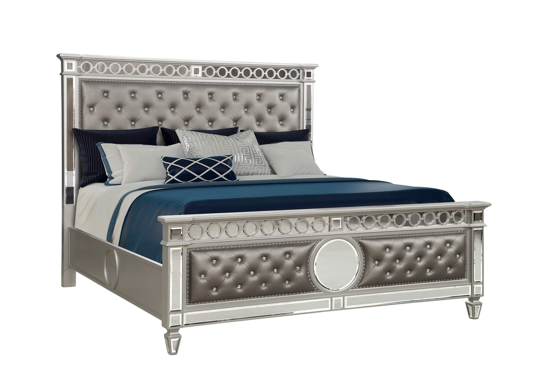 Symphony Silver King Bed,Galaxy Home Furniture