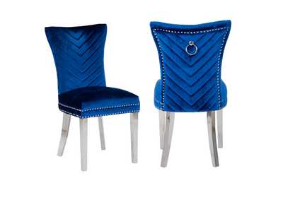 Image for Eva Blue Steel Leg Dining Chair
