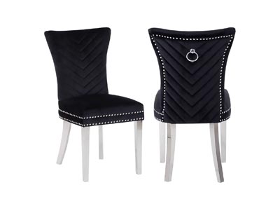 Image for Eva Black Steel Leg Dining Chair