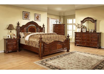 Cherry Amalfi King 6 Piece Set King Bed Dresser 2 Nightstand Mirror Chest Amazing Furniture Downtown Norwich Ct