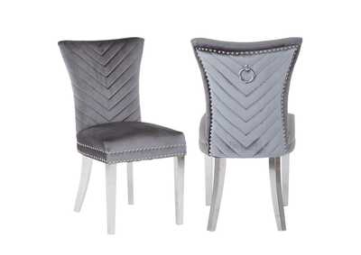 Image for Eva Grey Steel Leg Dining Chair