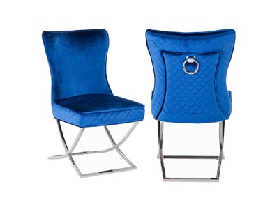 Image for Janet Blue Steel Leg Dining Chair