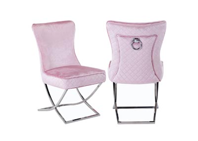 Image for Janet Pink Steel Leg Dining Chair