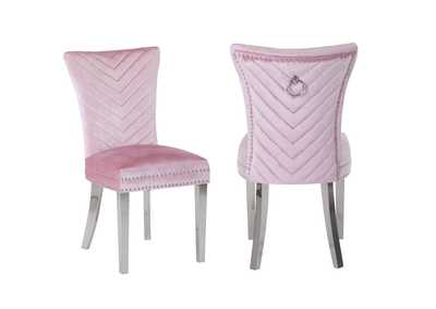 Image for Eva Pink Steel Leg Dining Chair