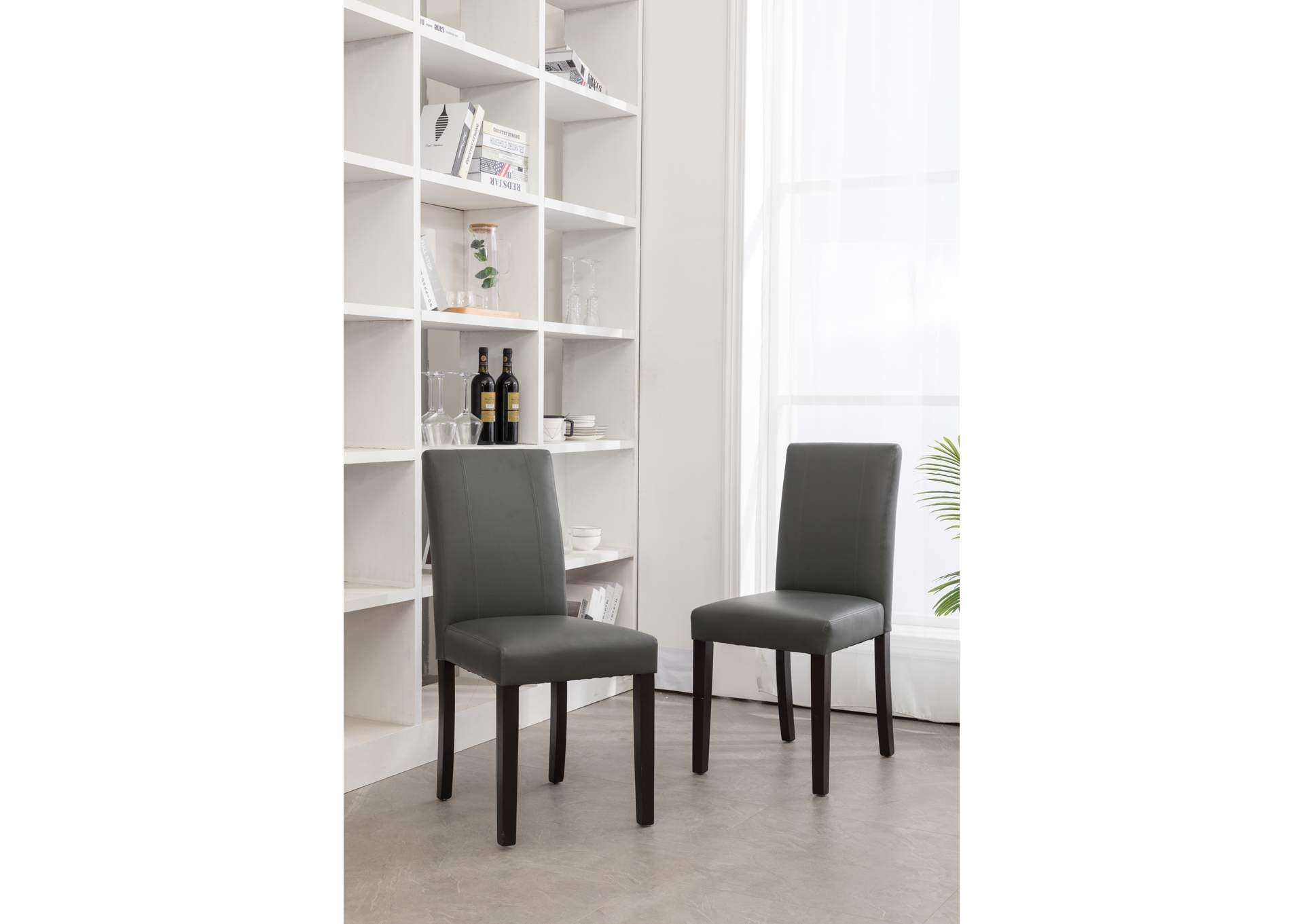 3210 Grey Parson Chair 2 In 1 Box,Global Trading