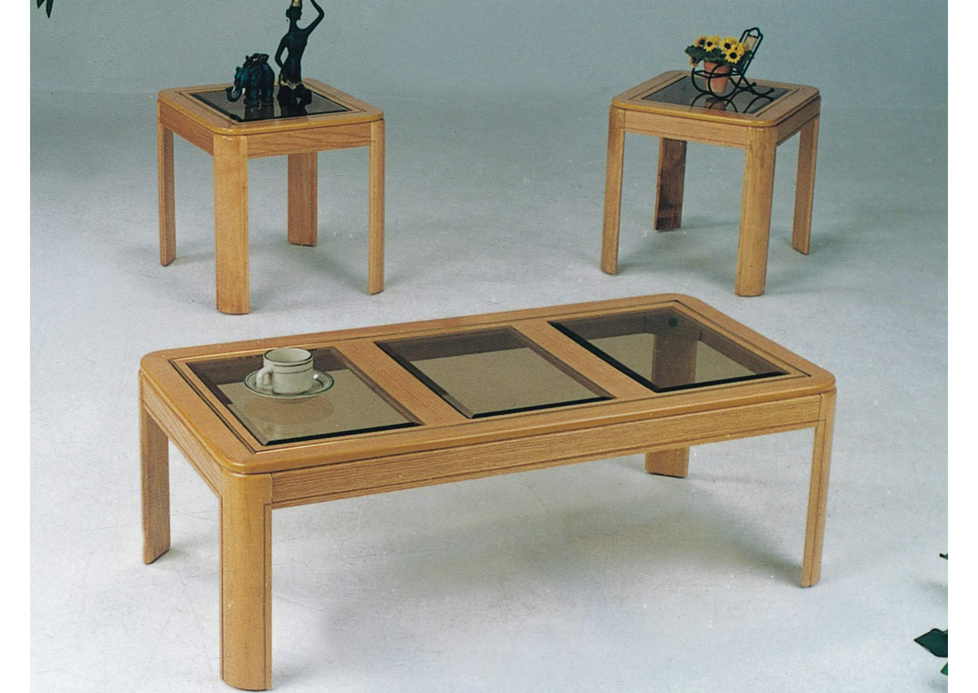 3301 3 Piece Oak C - E Table Set,Global Trading