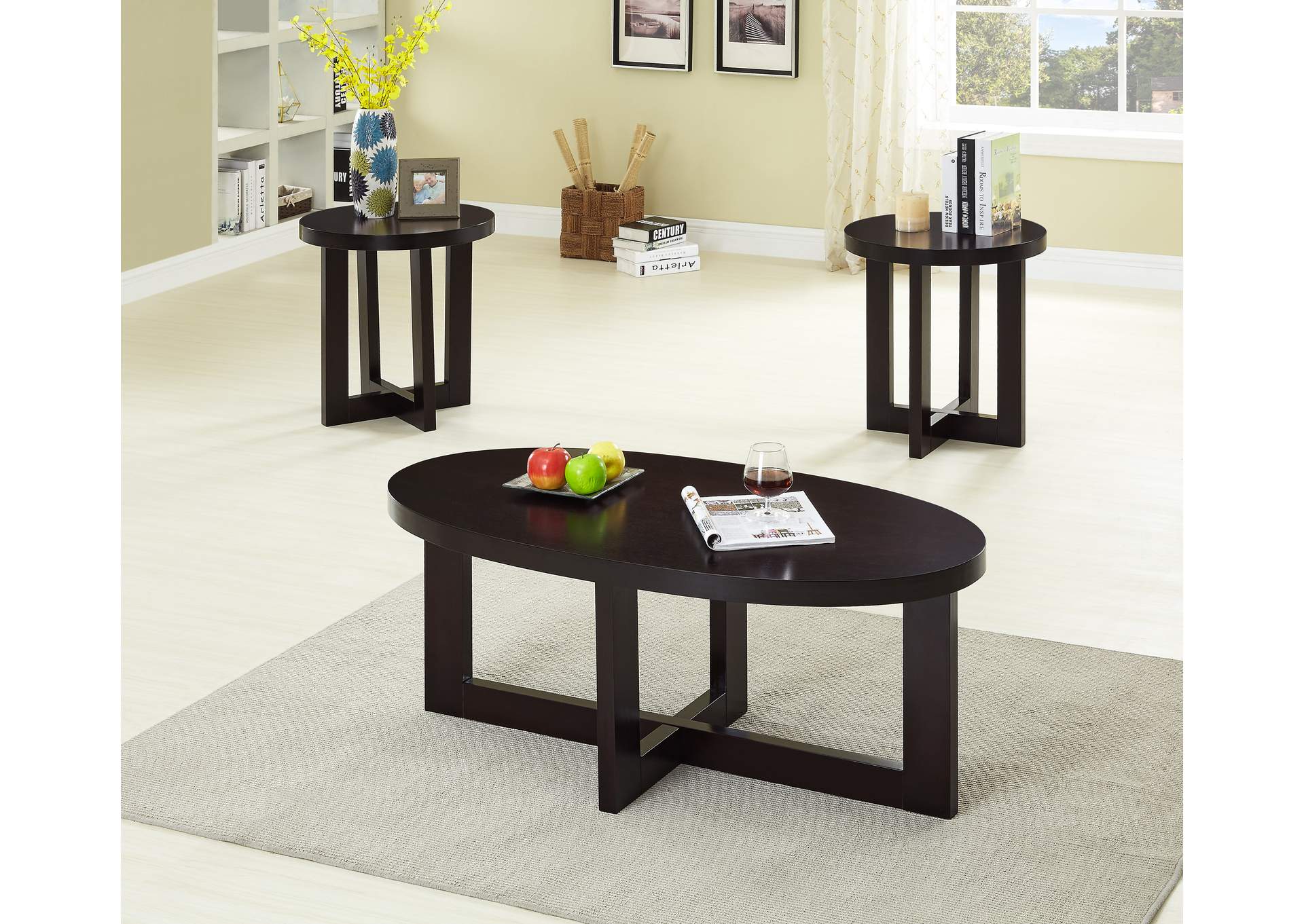 3361C 3 Piece Coffee And End Table Set,Global Trading