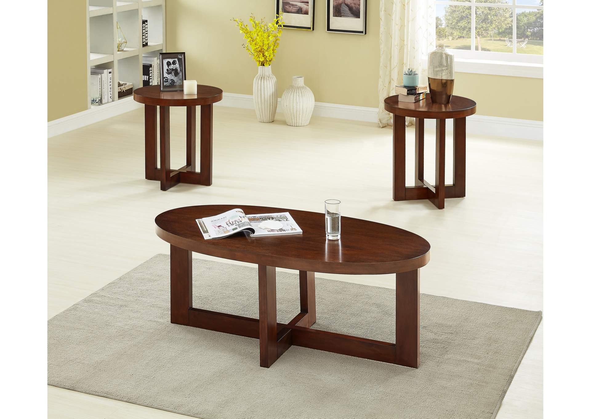 3361O 3 Piece Coffee And End Table Set,Global Trading