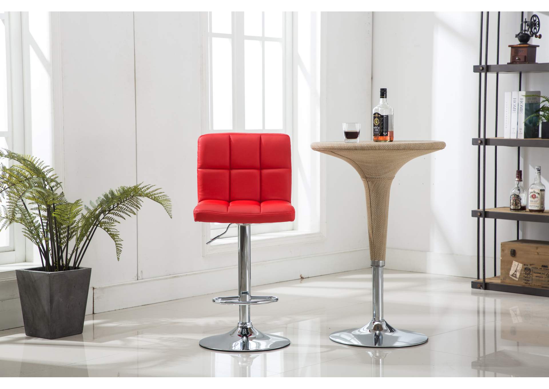 3409S Red Bar Stool 2 In 1 Box,Global Trading