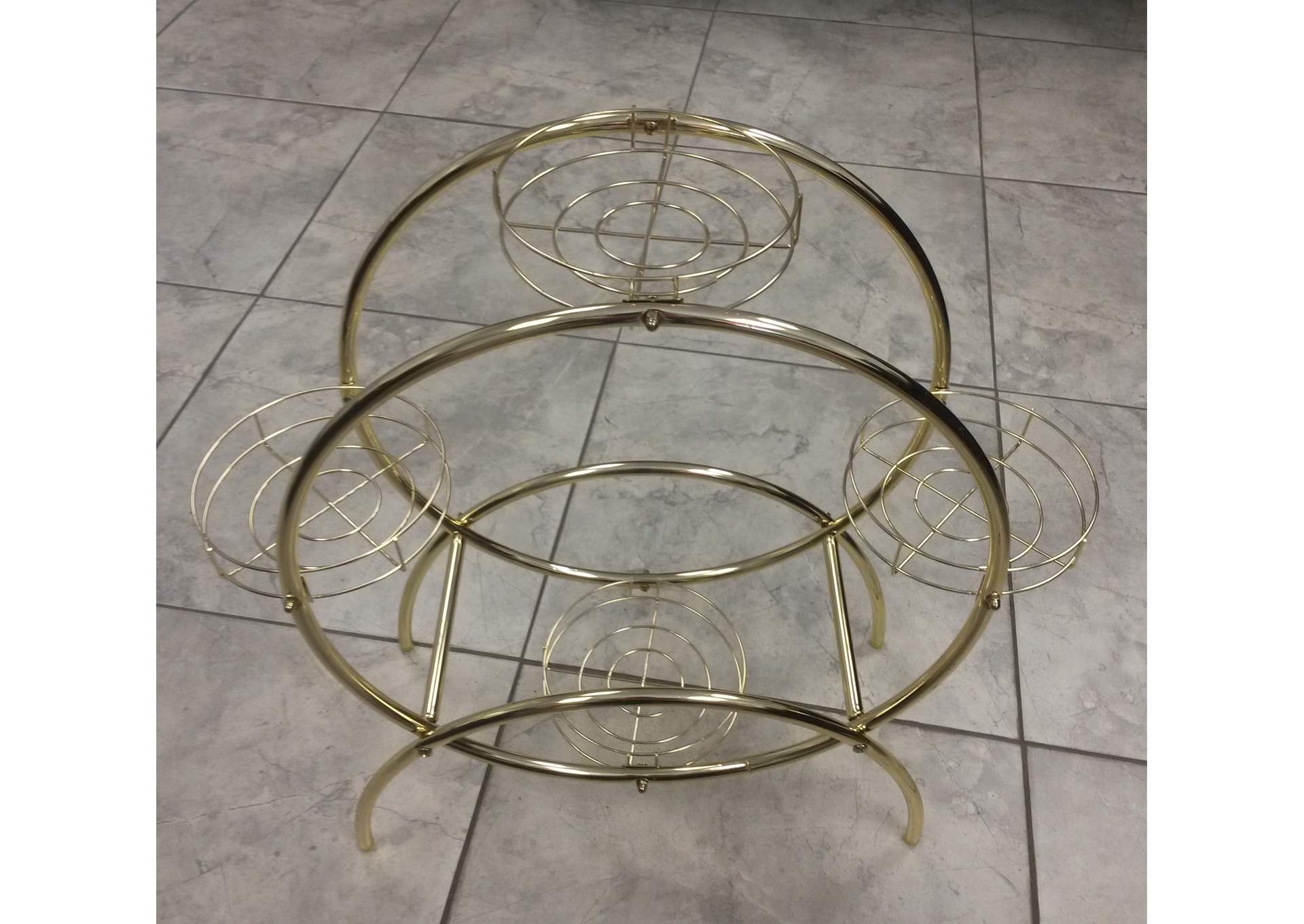 3447 Brass 2 - Circle Plant Stand,Global Trading