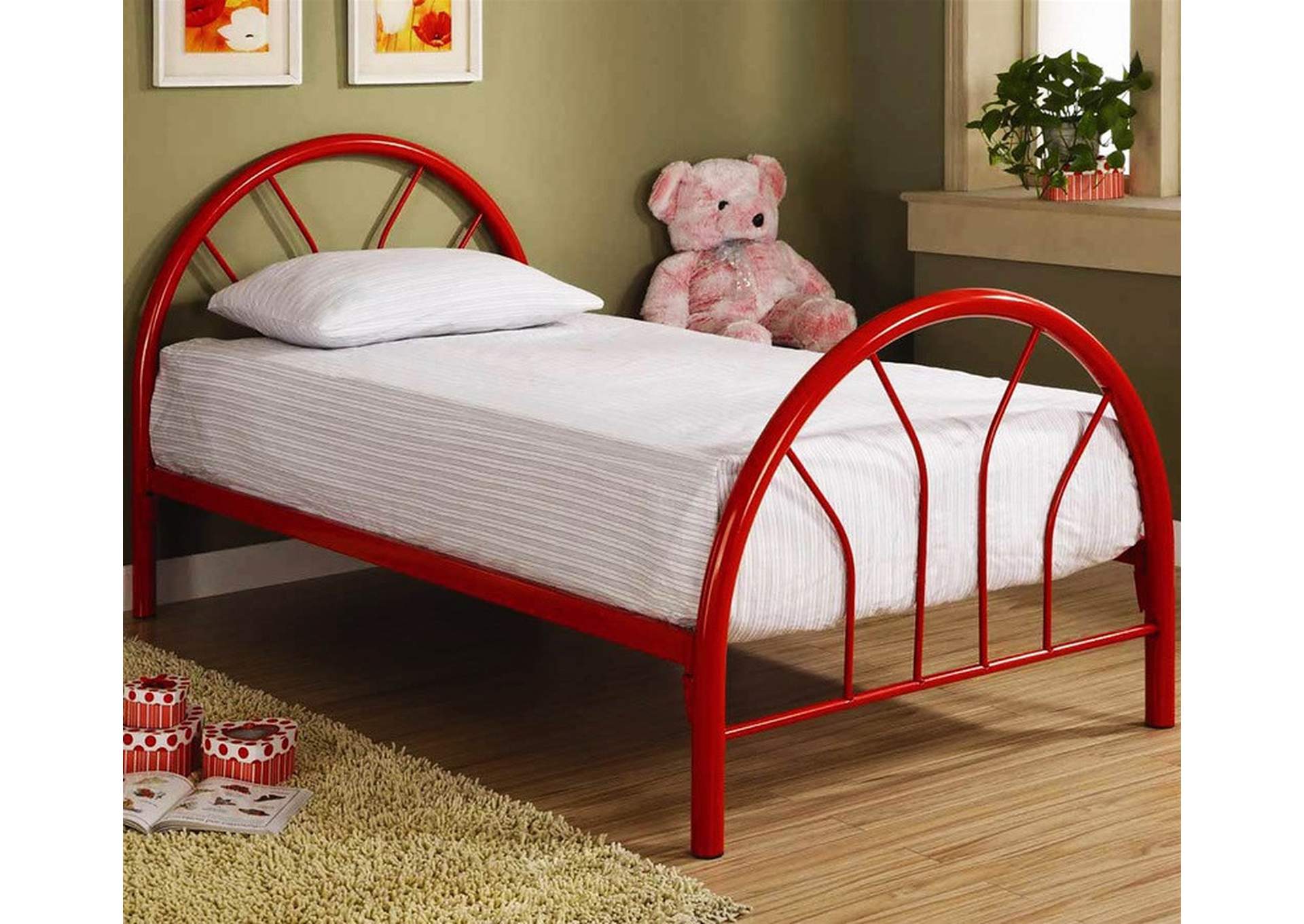 4461 Red Twin Size Bed,Global Trading