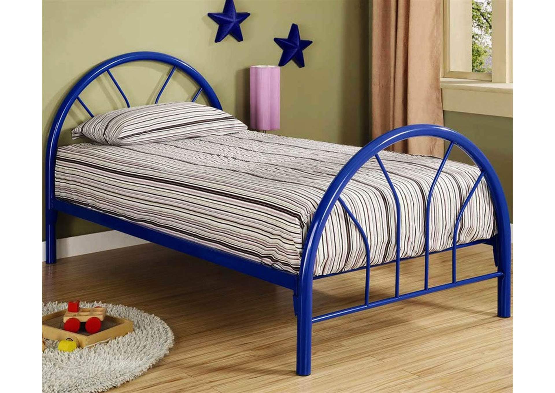 4461 Blue Twin Size Bed,Global Trading
