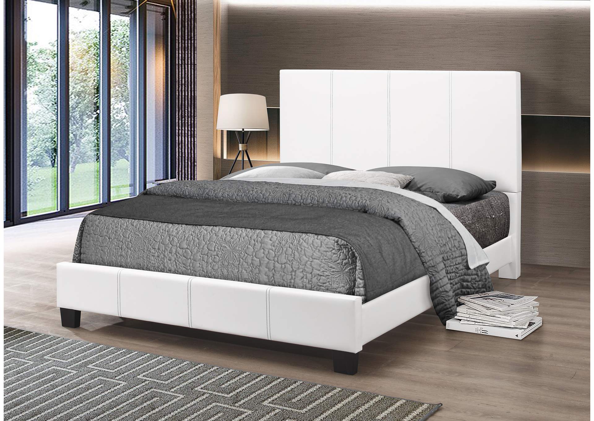 B626W White Queen Bed All In One Box,Global Trading
