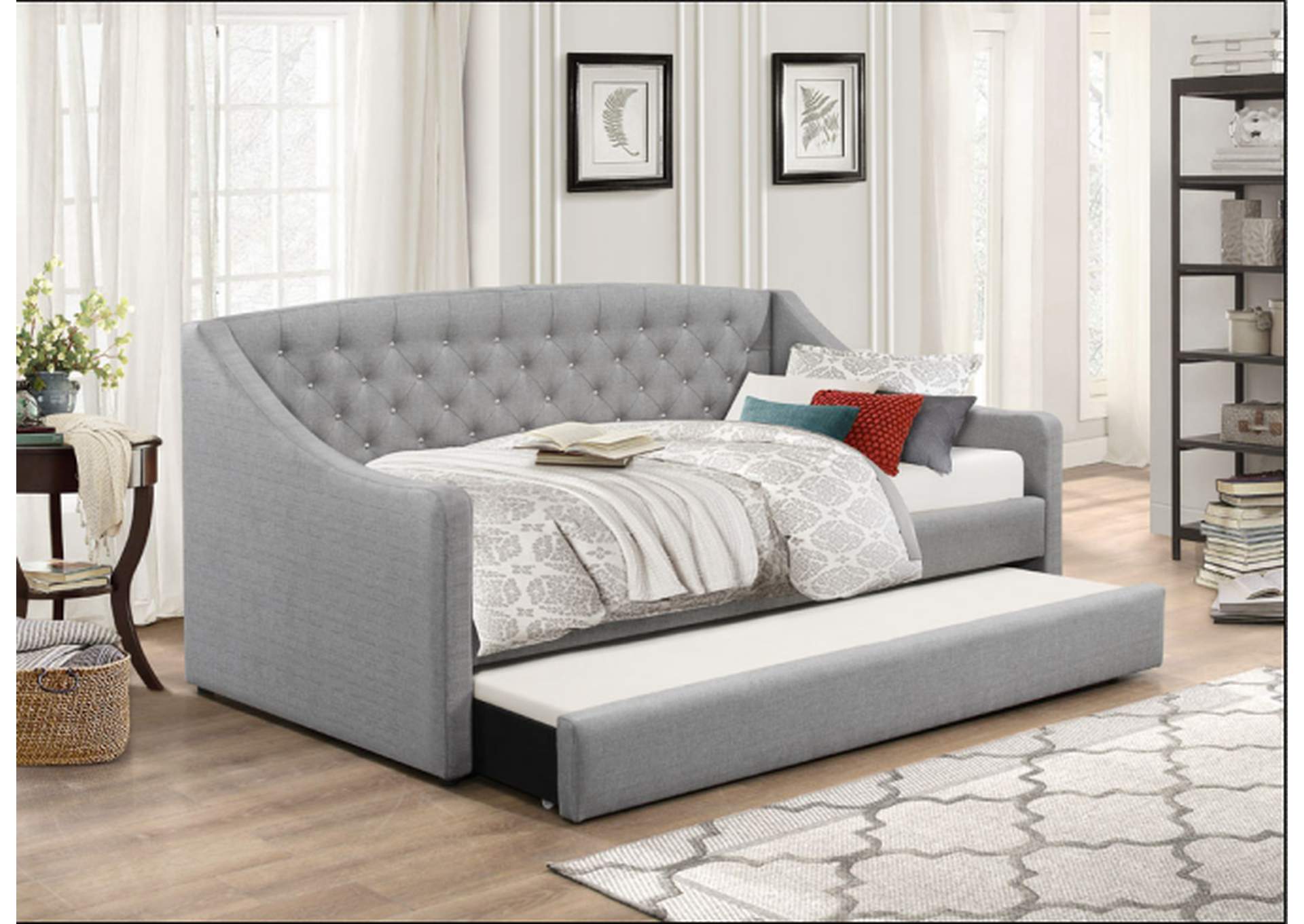 4470 Grey Daybed With Trundle,Global Trading