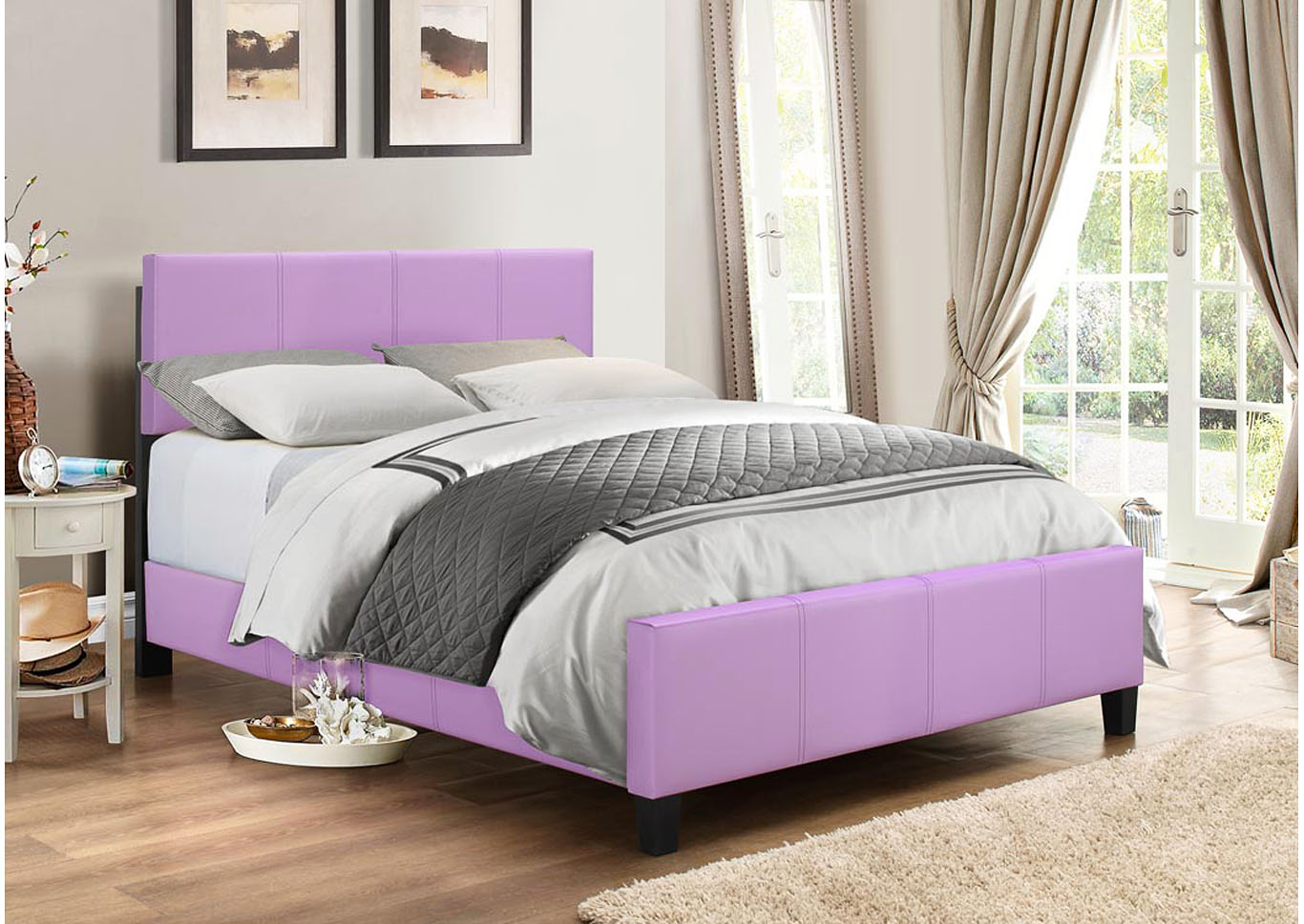 Zenfield Lilac Panel Queen Bed,Global Trading