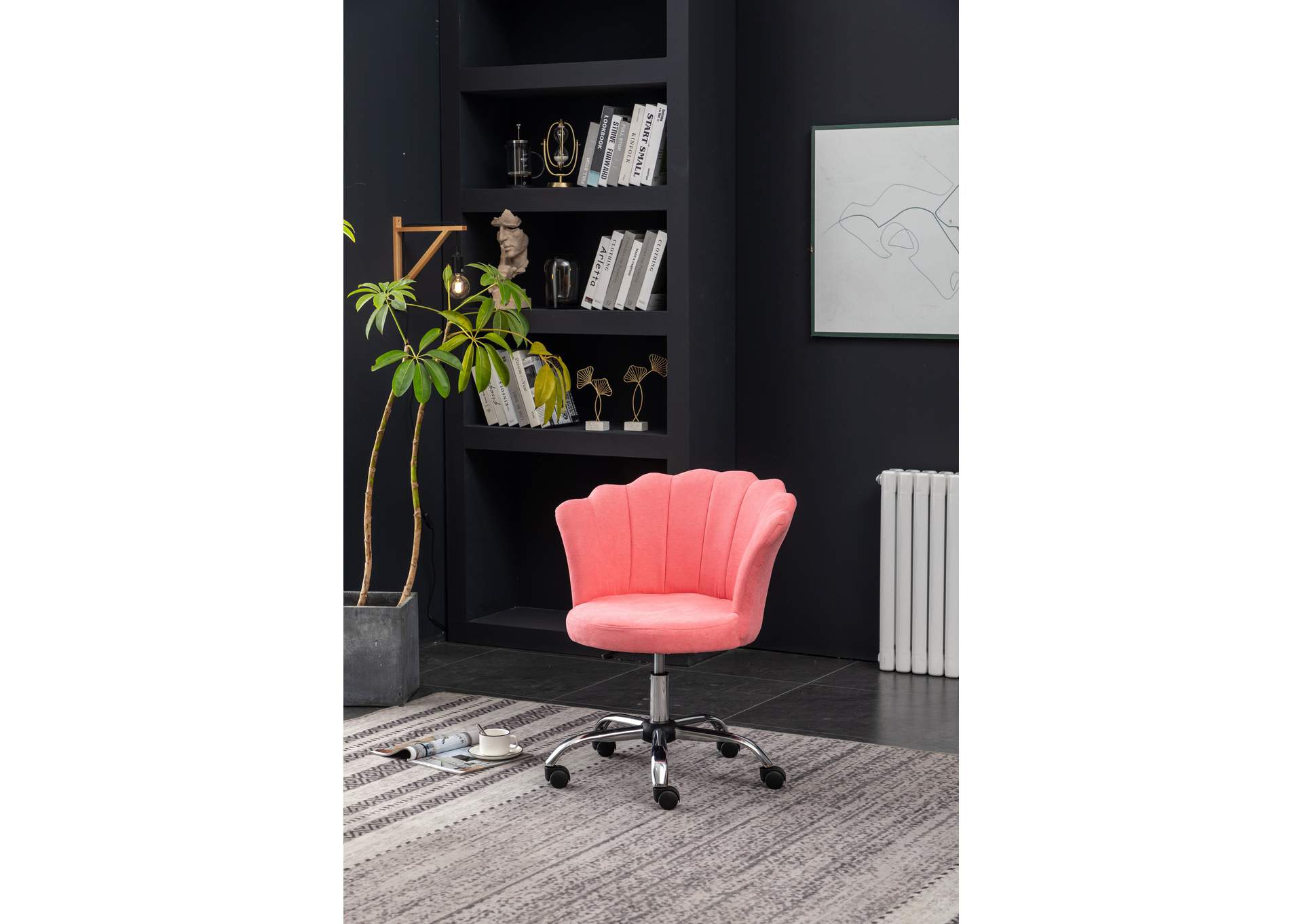 C007U Pink Velvet Lotus Chair,Global Trading