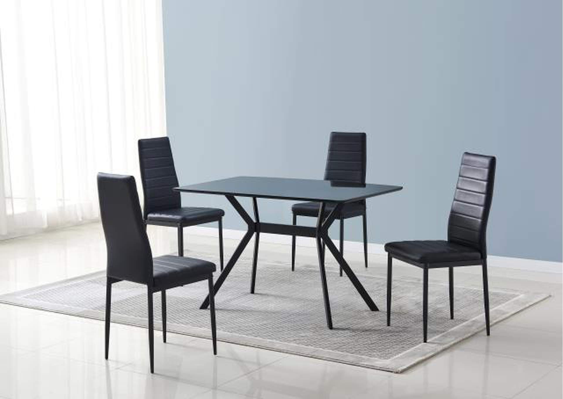 D2228K - 5 In 1 5 Piece Dining Set Black 5 In 1,Global Trading