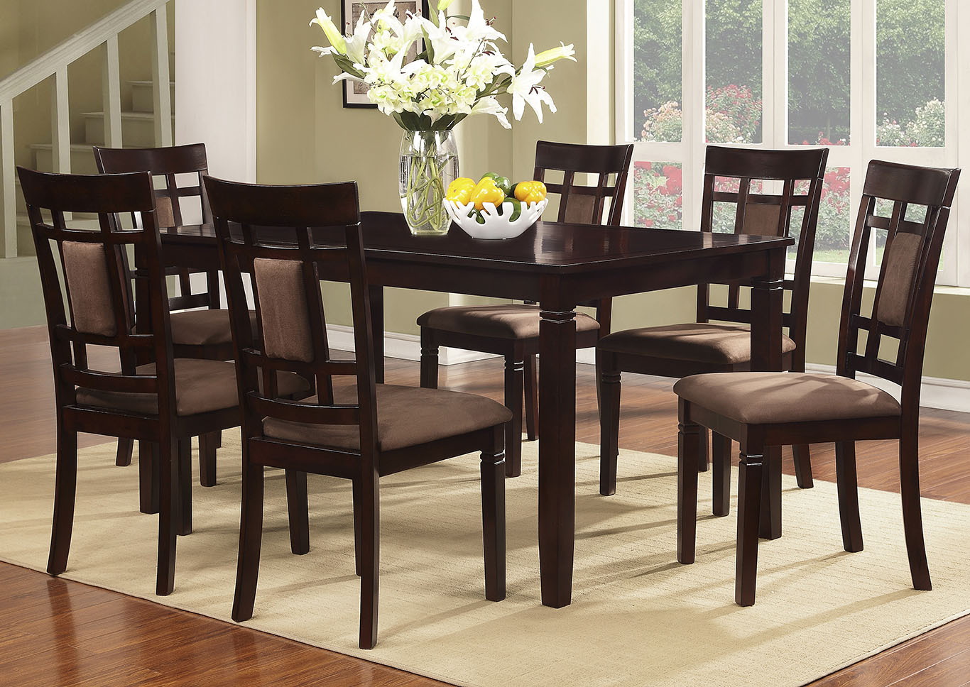 D3333 7 Piece Wooden Dinette 7 In 1,Global Trading