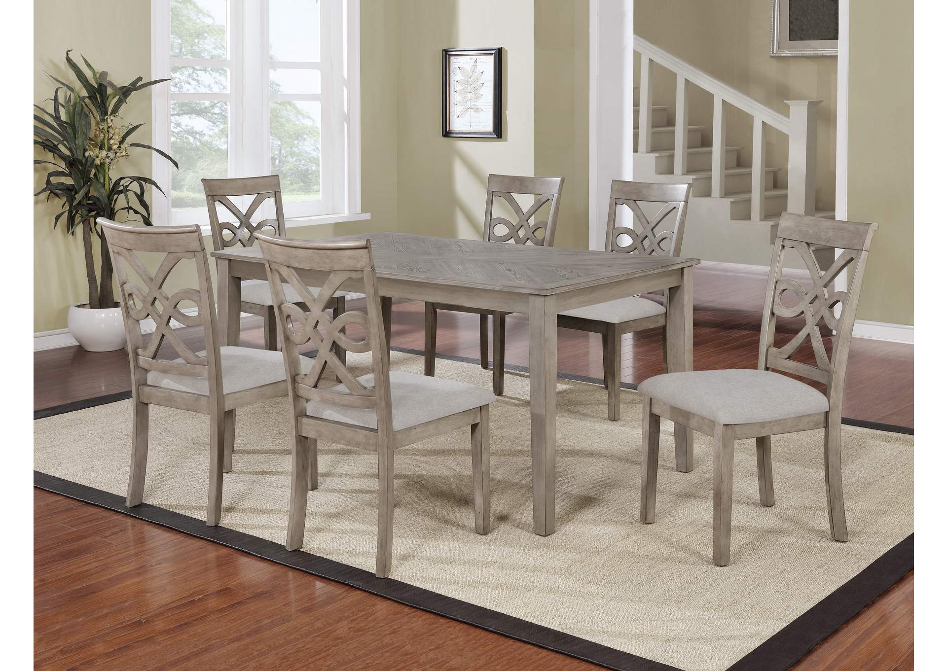 D3799 7 Piece Dining Set 7 In 1,Global Trading