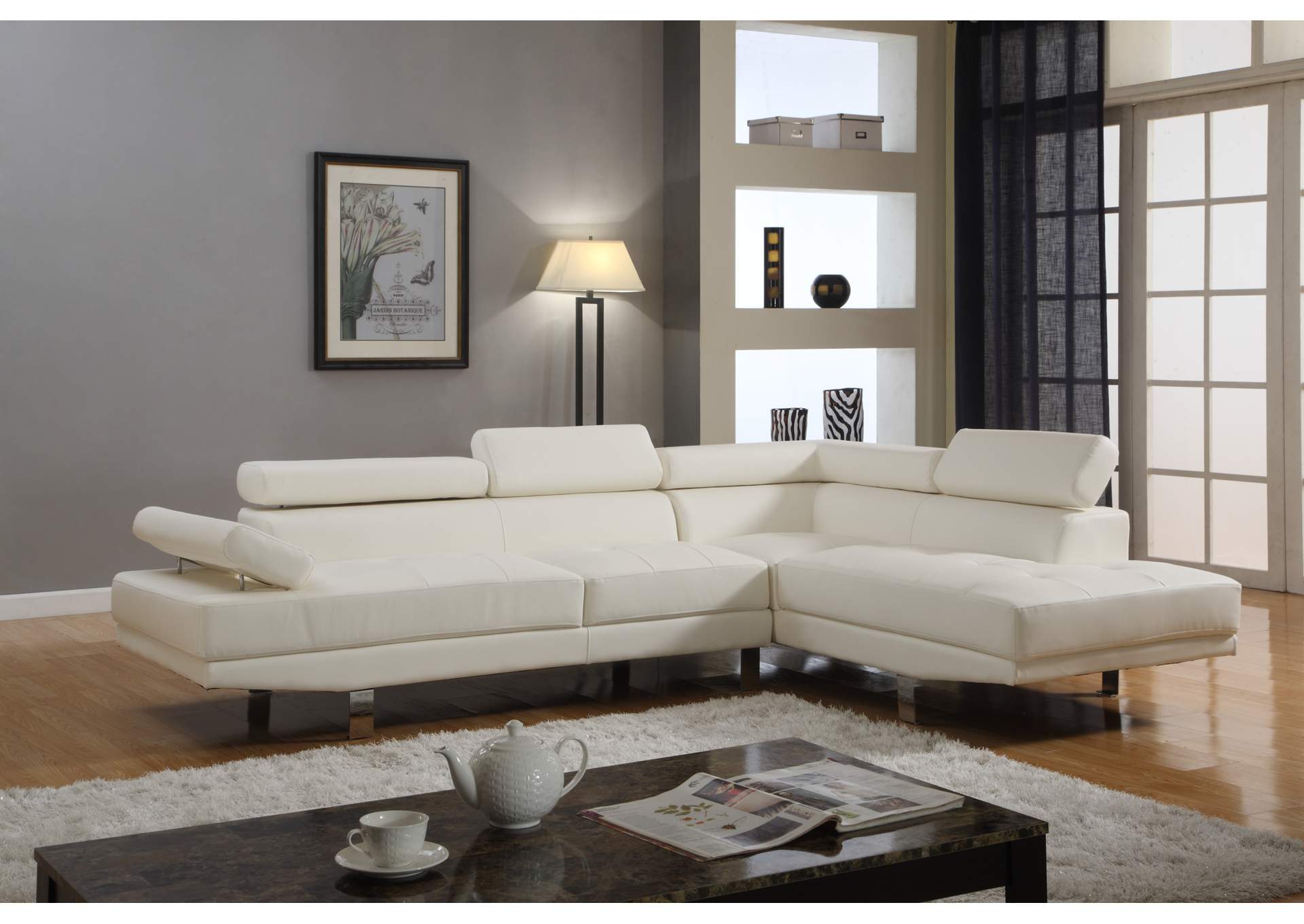 White Sectional Sofa Set,Global Trading