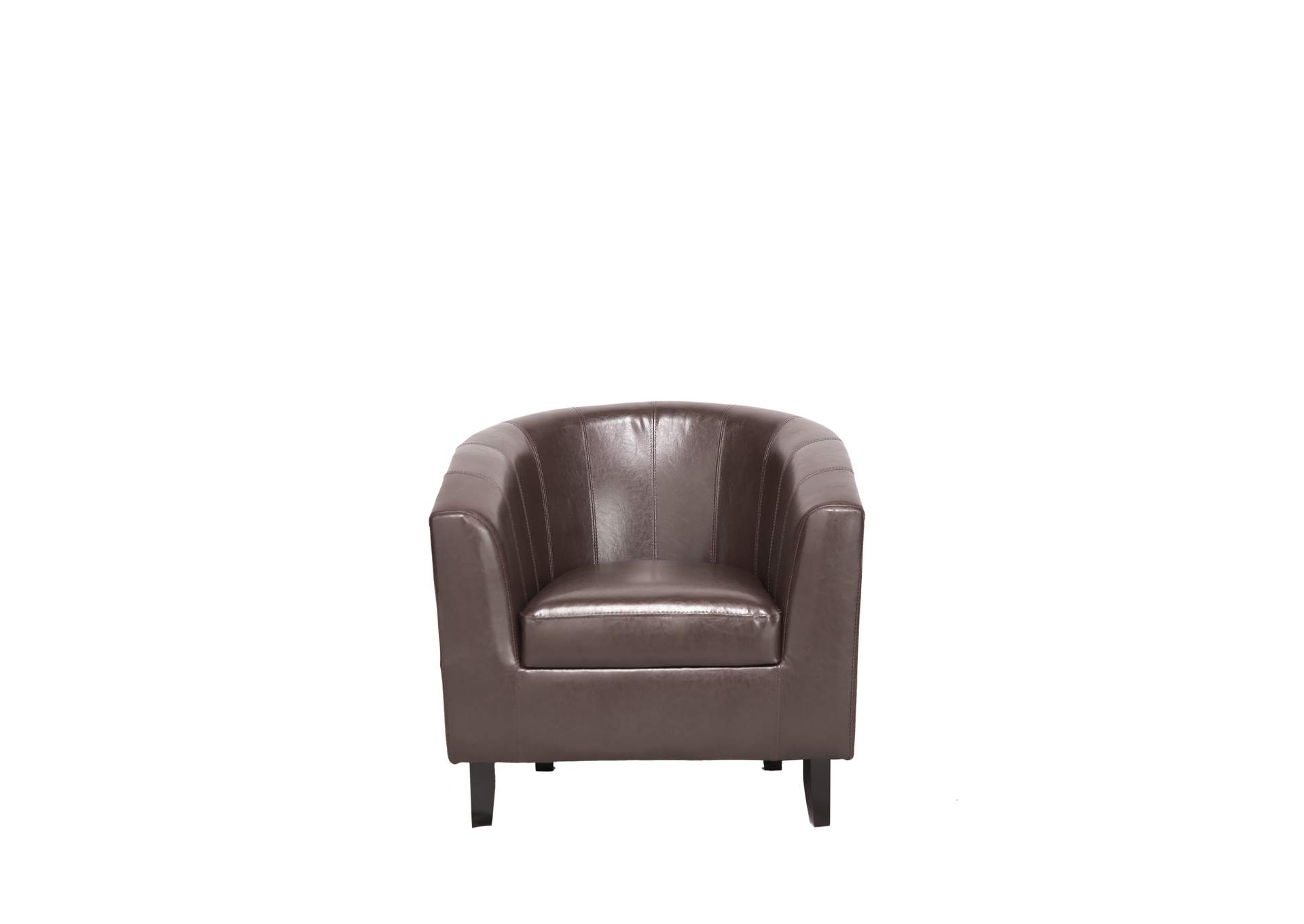 U112D Brown Faux Leather Tub Chair,Global Trading