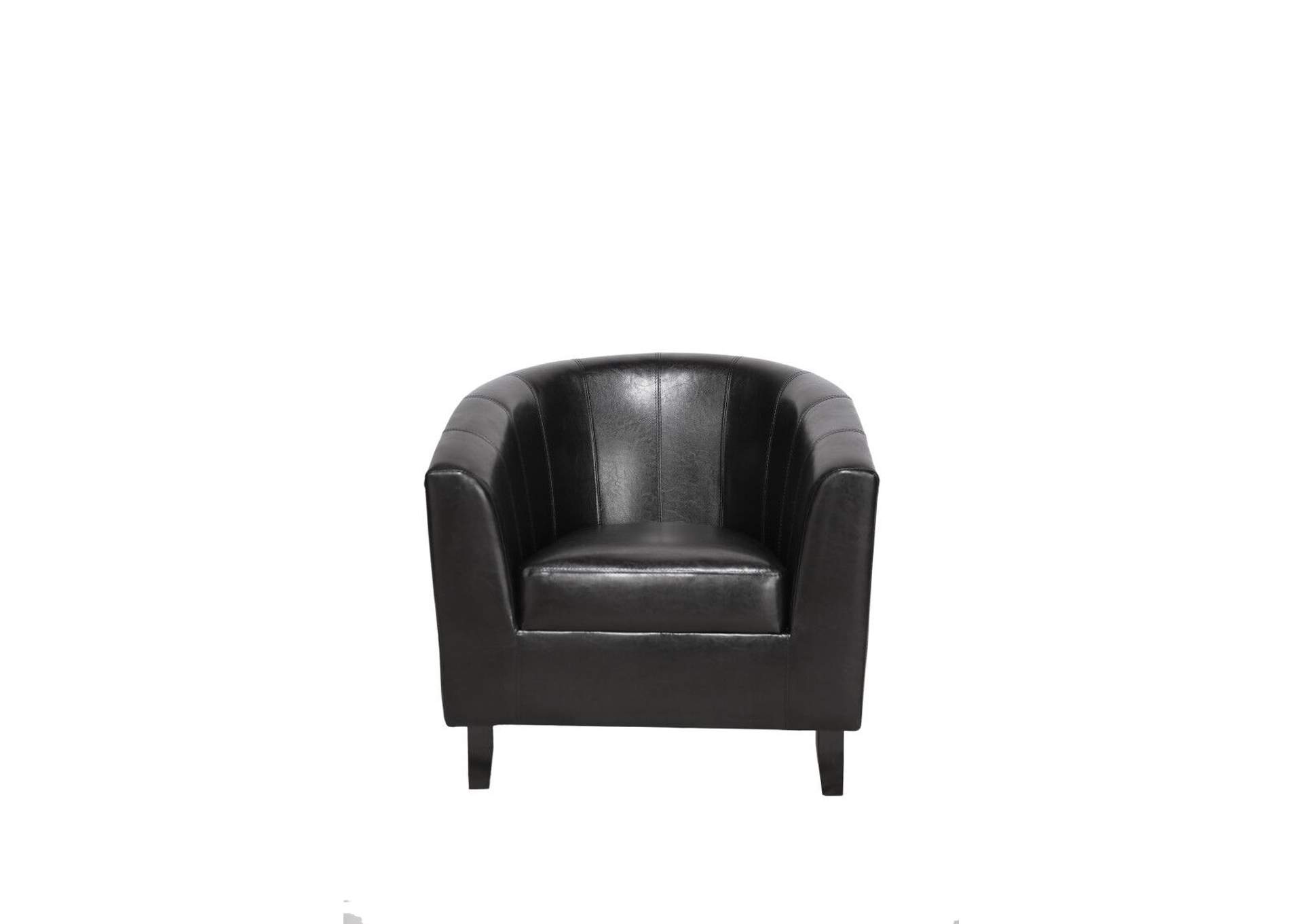 U112K Black Faux Leather Tub Chair,Global Trading