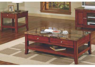 Image for 3327E Faux Marble End Table - Cherry