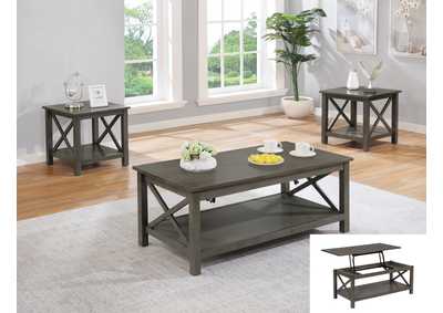 Image for 3395G 3 Piece Lift Top Cocktail Table Set Grey