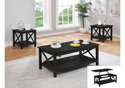 Image for 3395K 3 Piece Lift Top Cocktail Table Set Black