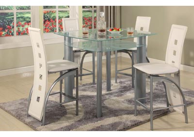 Image for Grey Frosted Edge Glass Top Pub Table