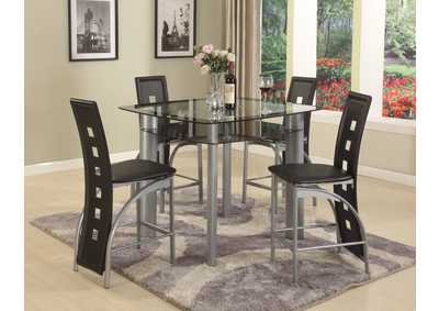 Image for Black Edge Glass Top Pub Table