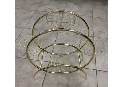 3447 Brass 2 - Circle Plant Stand
