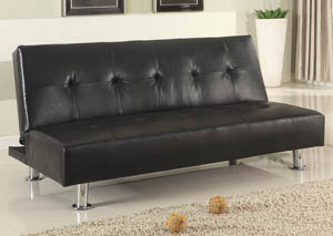 Image for 4415K Black Faux Leather Click - Clack Futon Sofa