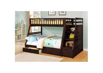 Image for 4474D Java Twin - Full Bunk Bed With Storage Stairecase