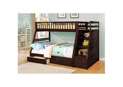 4474D Java Twin - Full Bunk Bed With Storage Stairecase, Box A