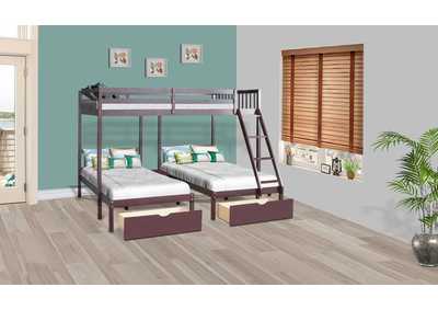 Image for 4475E Espresso Triple Bunk Bed With Drawer