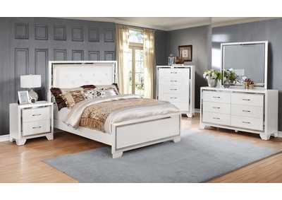 4 Piece Queen Bedroom Set W/ Nightstand, Dresser & Mirror